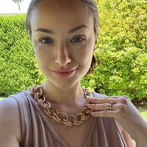 Vintage GIVENCHY gold tone chunky chain necklace, GIVENCHY Runway necklace